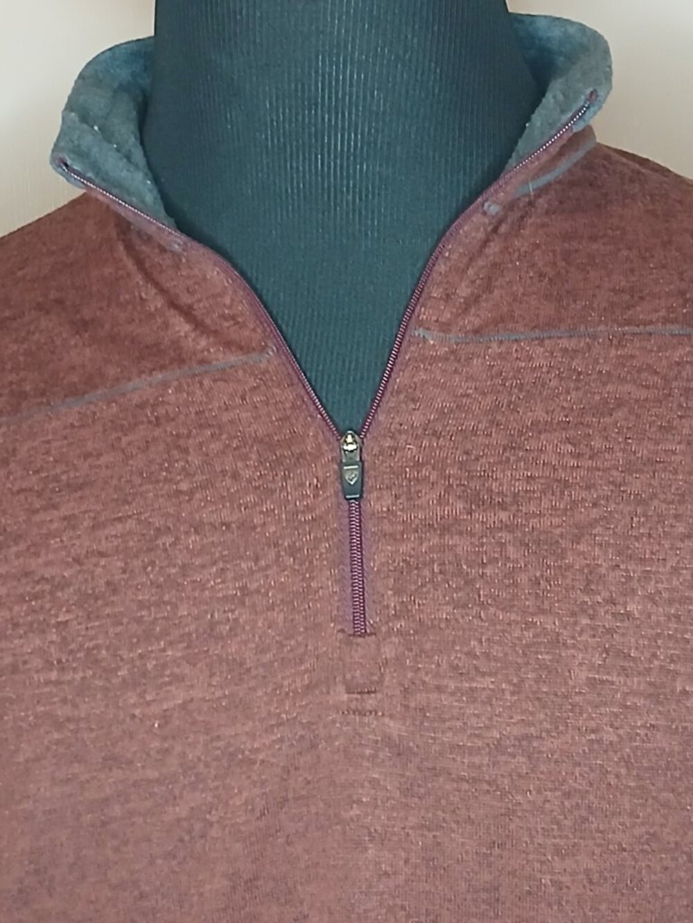 Kuhl Men's XL Burgandy 1/4 Zip Pullover (0854C) - Picture 2 of 8